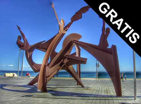 Tribute to Swimming Sculpture by Gratis in Barcelona