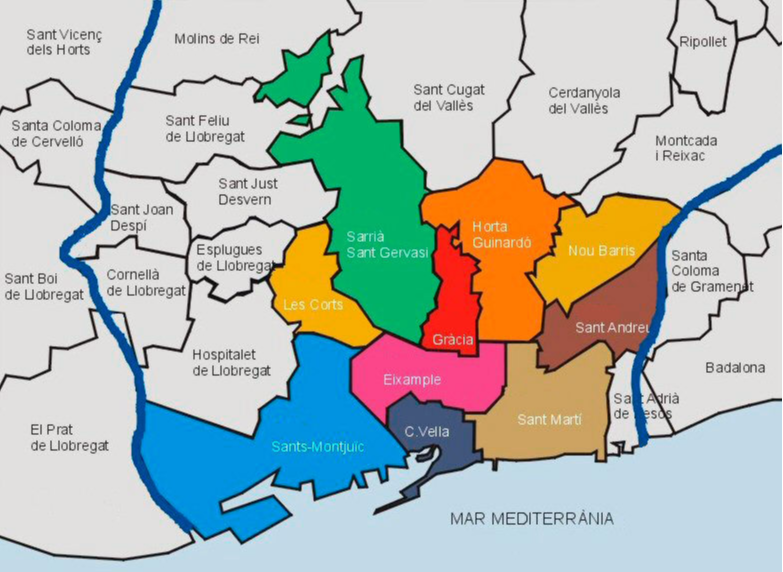 Districts in Barcelona by Gratis in Barcelona